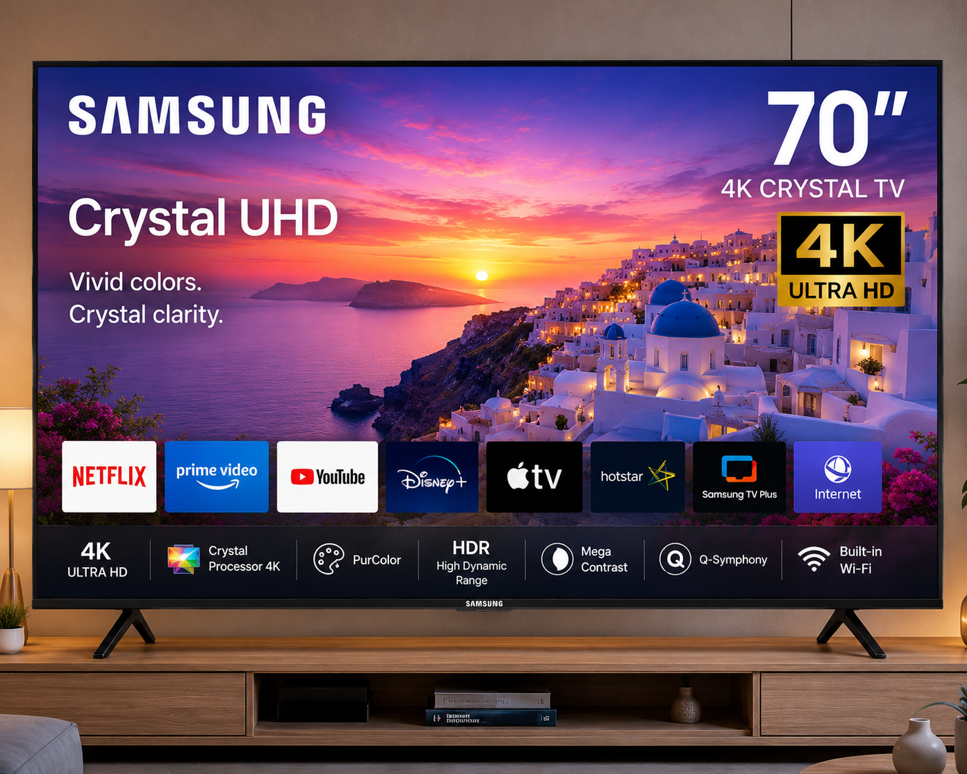 SAMSUNG 70'' 4K CRYSTAL TV