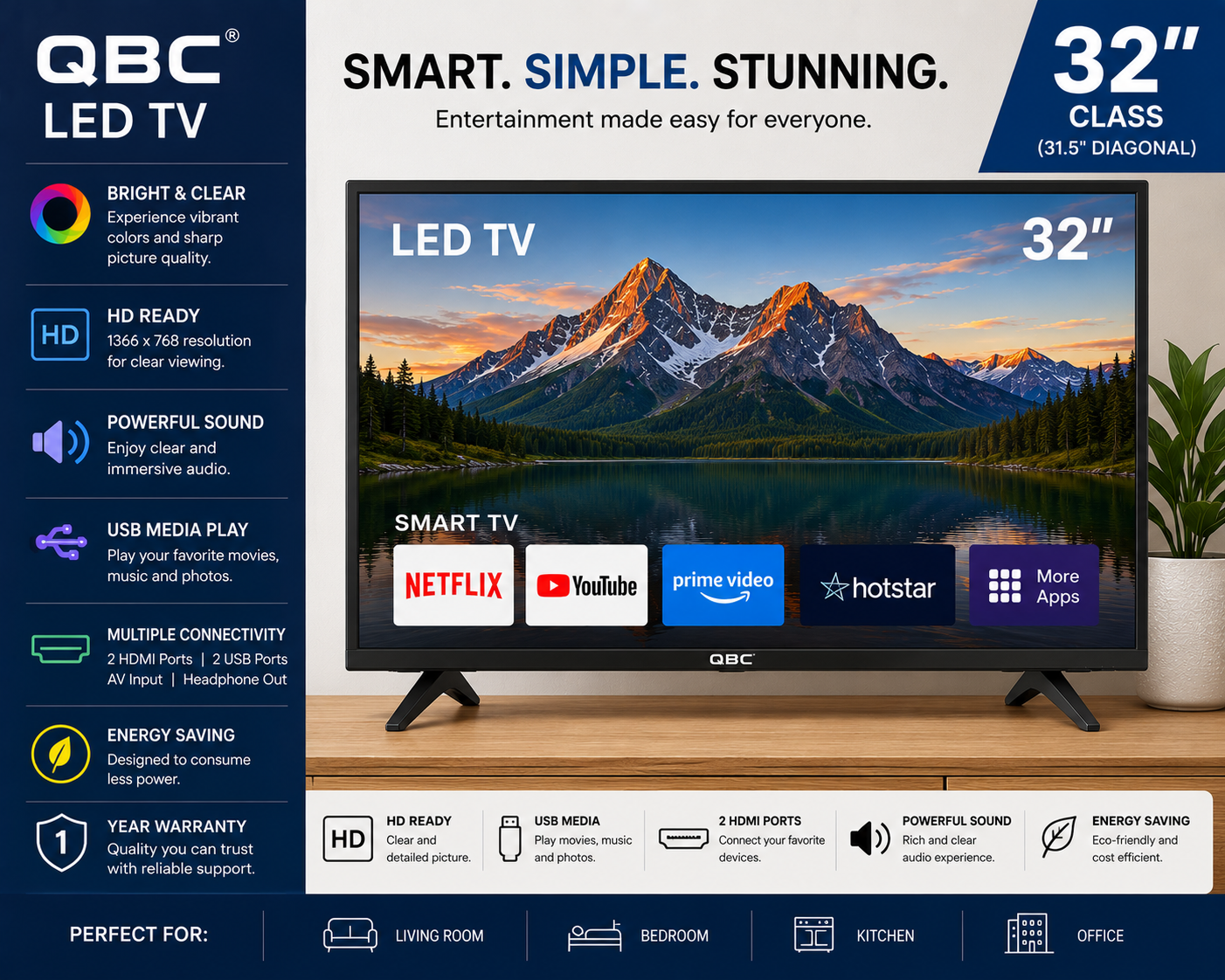 QBC LED 32'' TV