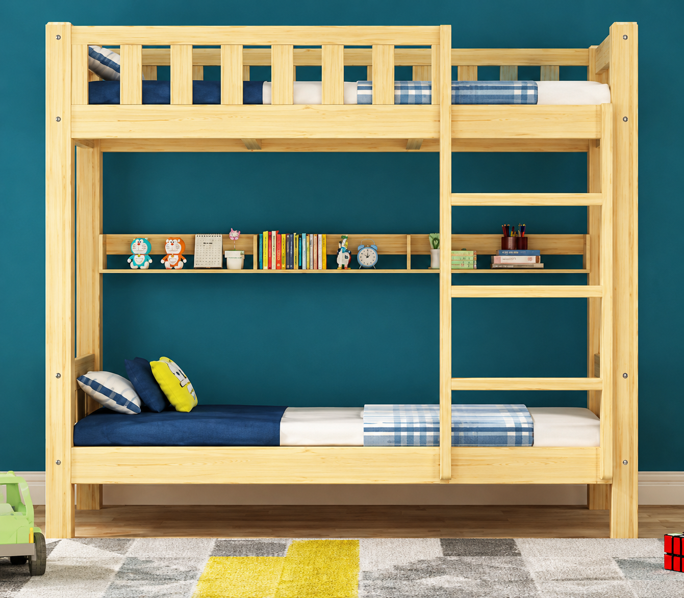 Full solid wood upper and lower beds