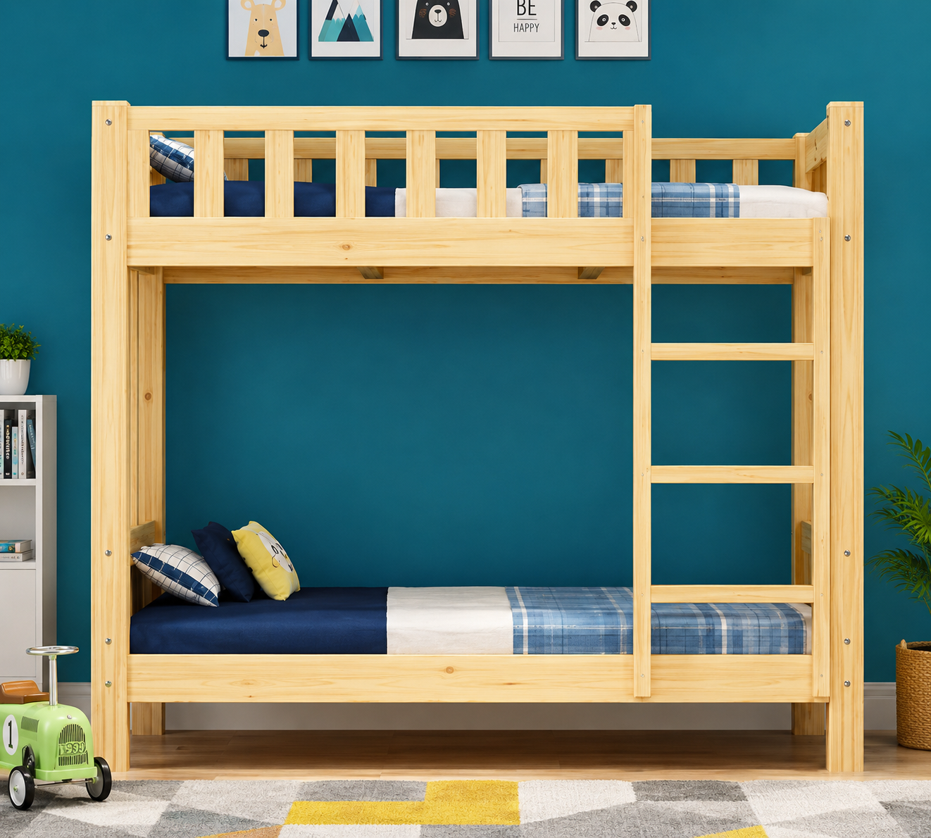 FULL SOLID WOOD LOG SINGLE BED