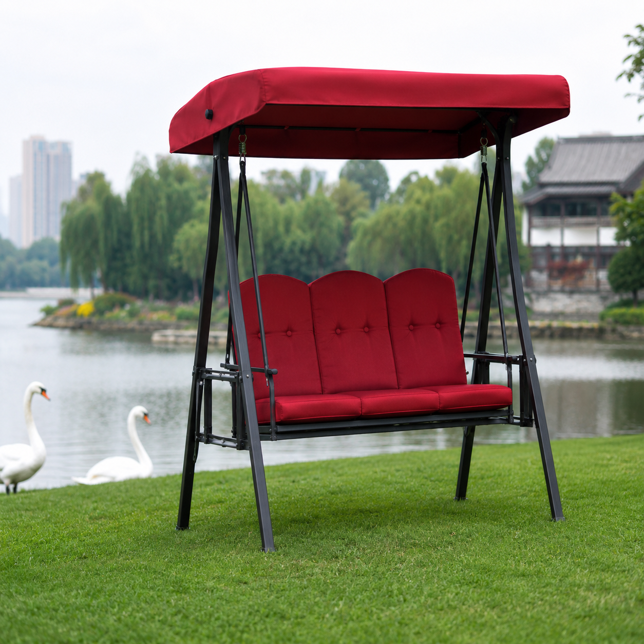 OUTDOOR SWING WITH CANOPY