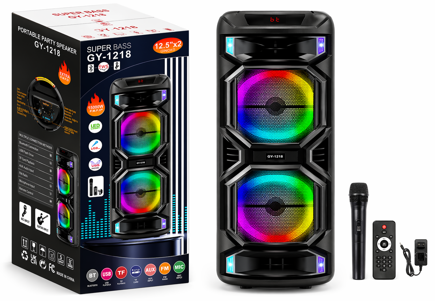 Super Bass GY-1218 Speaker