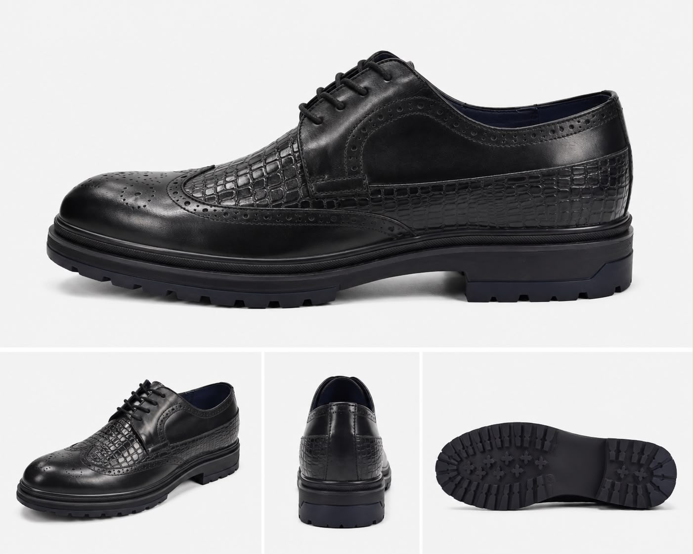 Black men's chukka dress shoe with lace
