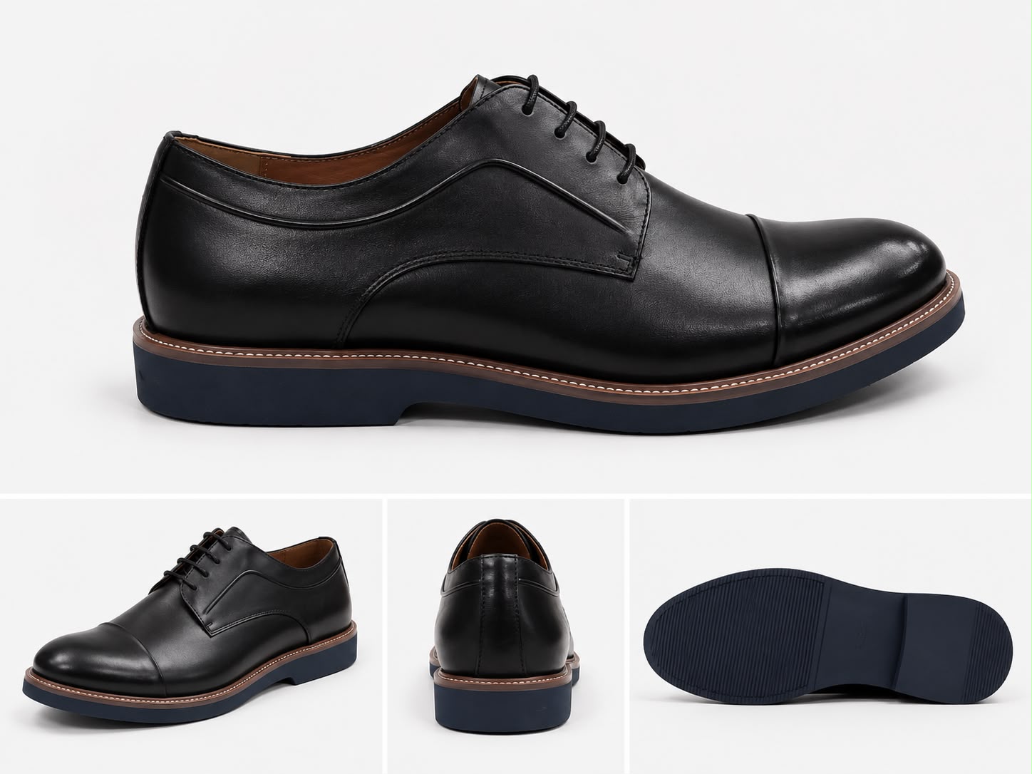 Black men's dress shoe with lace