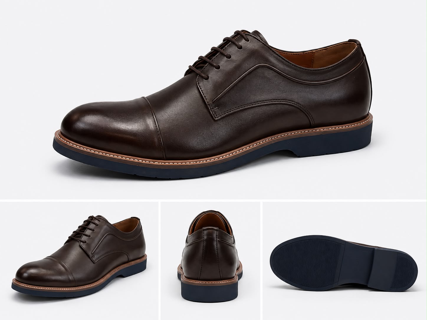 Brown men's dress shoe with lace