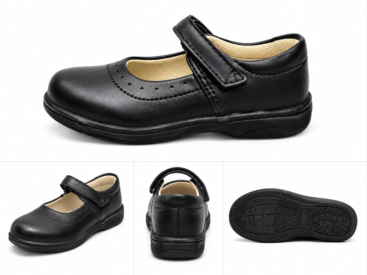Black patent leather children loafer with laces