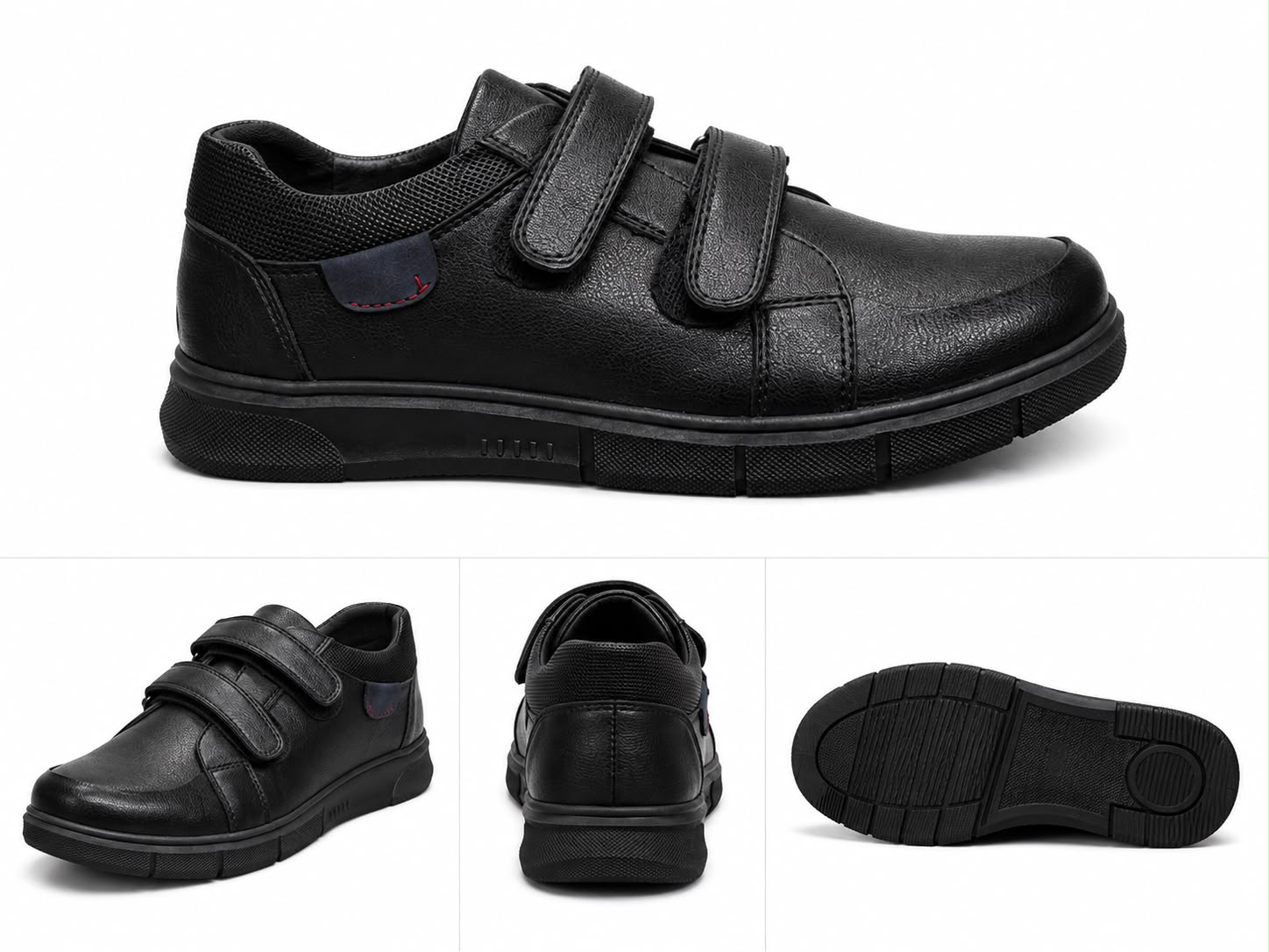Black slip-in school shoe for boys